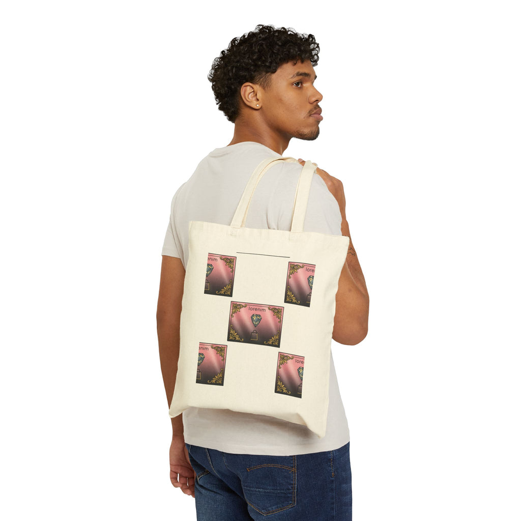 Canvas Tote Bag — Vintage Rose Stamp Collage Eco Shopper