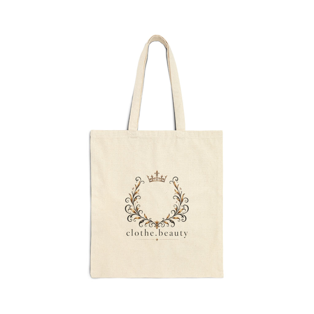 Canvas Tote Bag — Elegant Crown Floral 'clothe.beauty' Market Tote