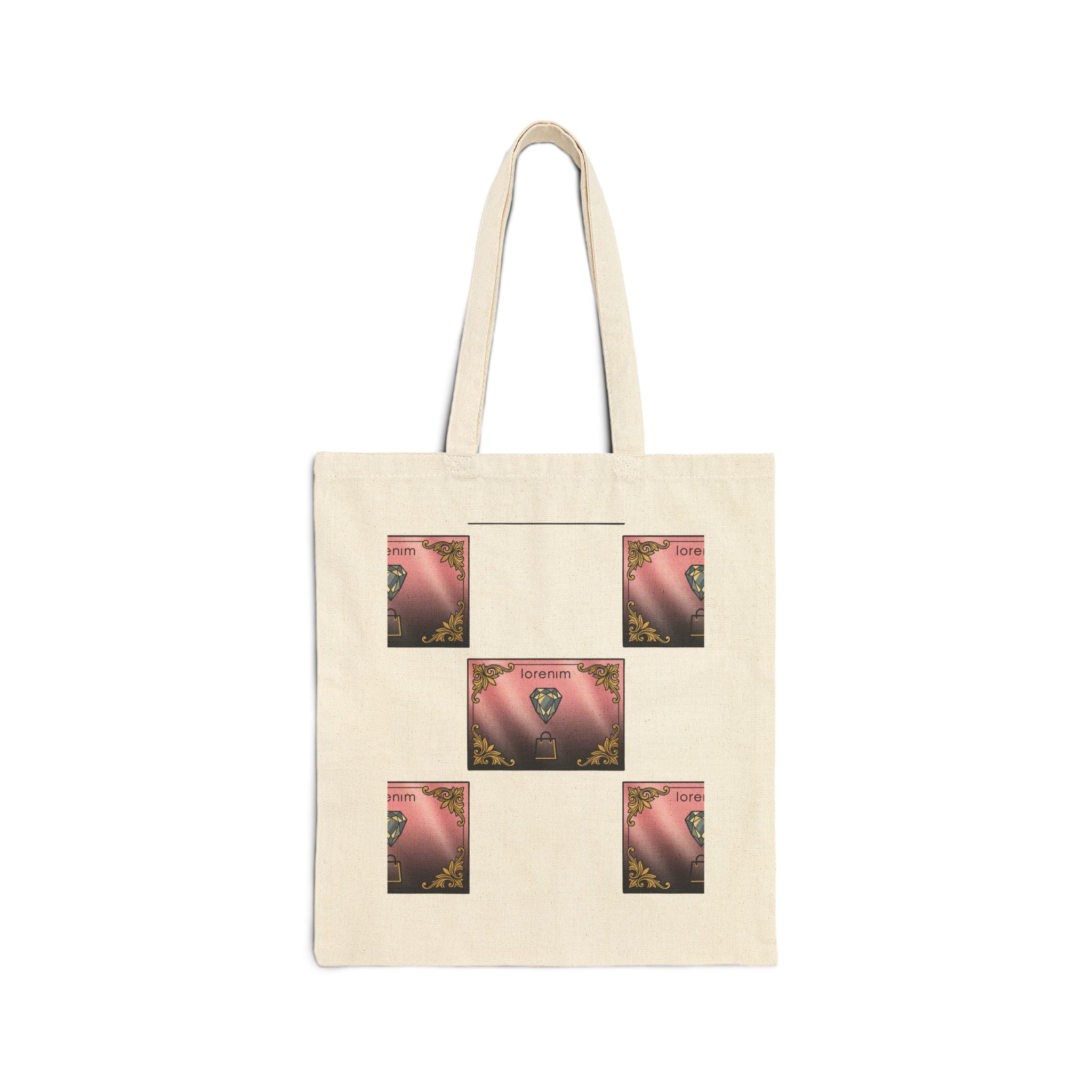 Canvas Tote Bag — Vintage Rose Stamp Collage Eco Shopper